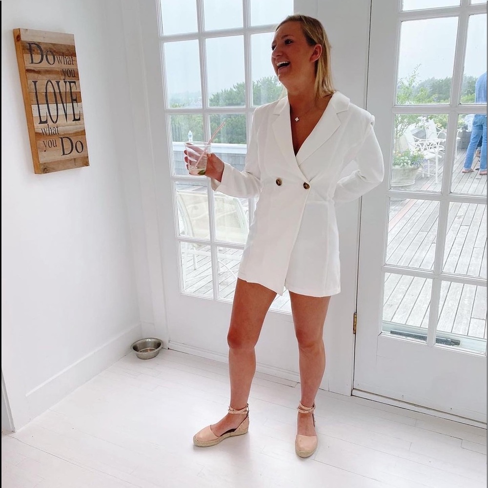 White blazer romper/dress